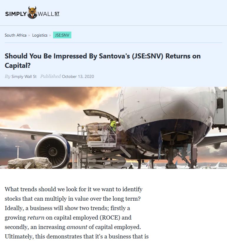 should you be impressed santovas jsesnv returns on capital