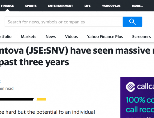 Yahoo Finance: Investors in Santova have seen massive returns of 525% over the past three years